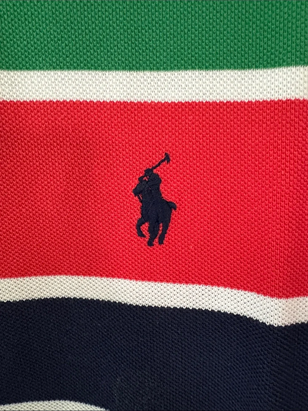 Polo Ralph Lauren Multi-Stripe Cotton Pique/Mesh Shirt